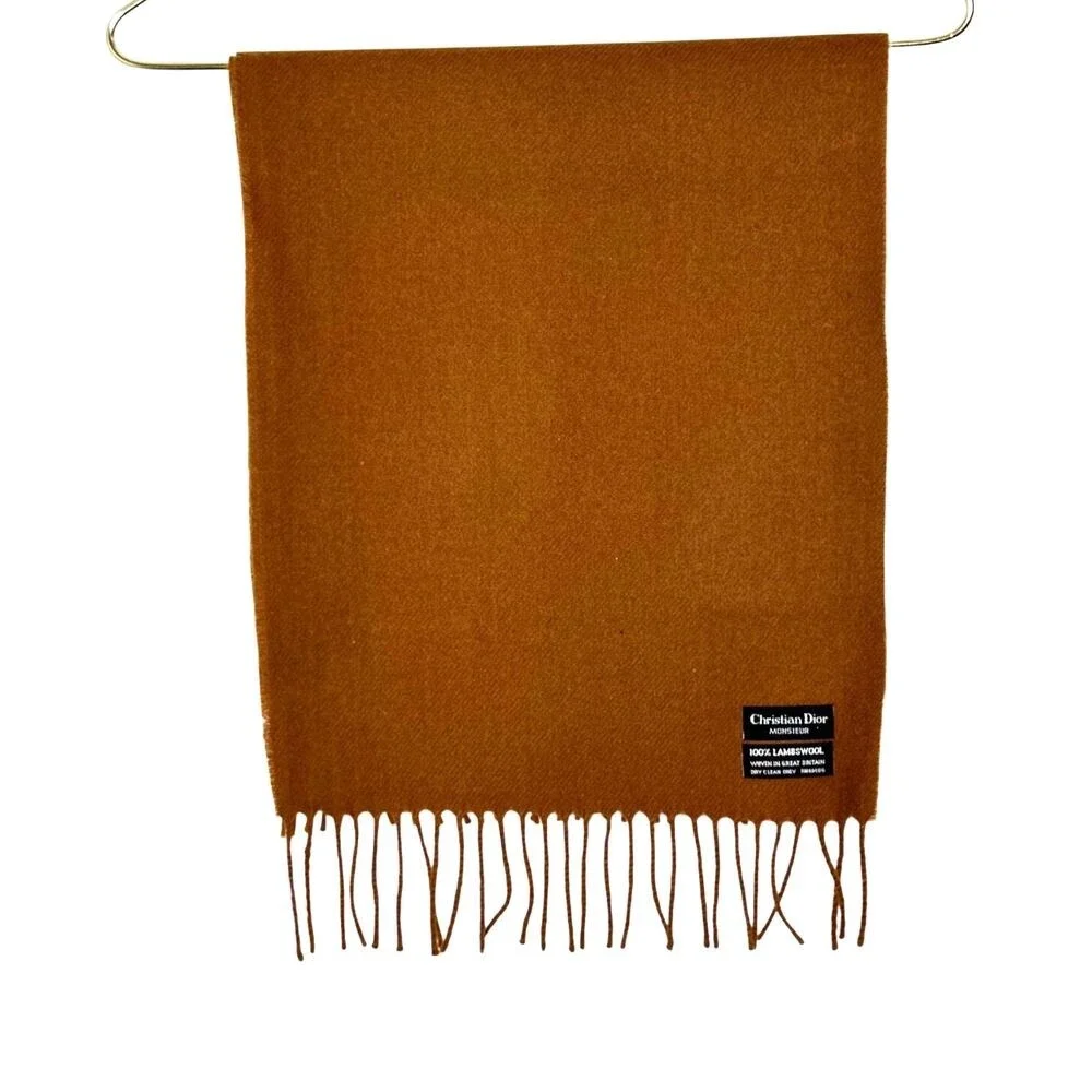 Christian Dior Monsieur lambswool scarf Brown‎